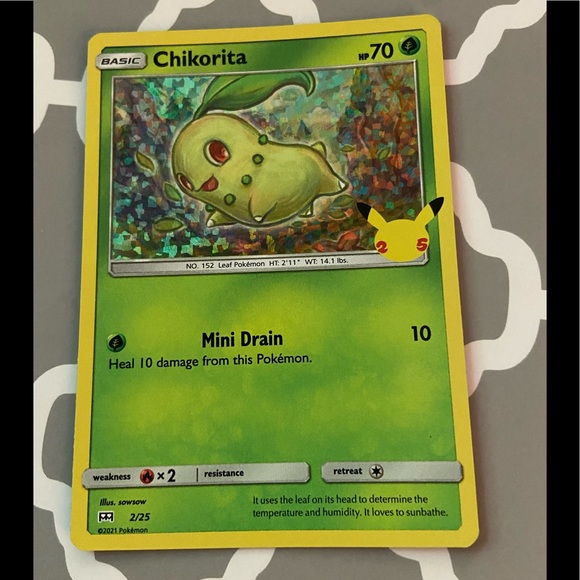 chikorita pokemon card value 2/25 (2/25) [McDonald's 25th Anniversary] Card Number / Rarity POKEMON CHIKORITA 2/25 PROMO MCDONALDS